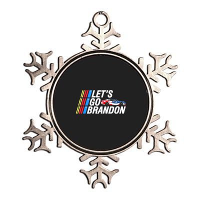 Let's Go Brandon Auto Racing Metallic Star Ornament