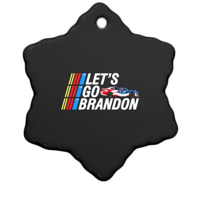 Let's Go Brandon Auto Racing Ceramic Star Ornament