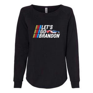 Let's Go Brandon Auto Racing Womens California Wash Sweatshirt