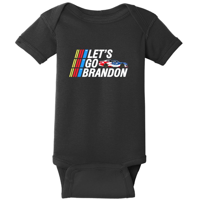 Let's Go Brandon Auto Racing Baby Bodysuit