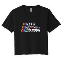 Let's Go Brandon Auto Racing Women's Crop Top Tee