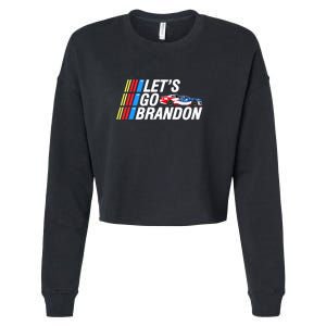 Let's Go Brandon Auto Racing Cropped Pullover Crew