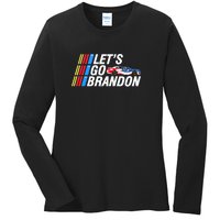 Let's Go Brandon Auto Racing Ladies Long Sleeve Shirt