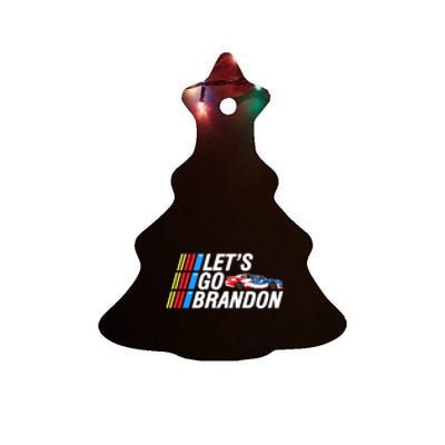 Let's Go Brandon Auto Racing Ceramic Tree Ornament