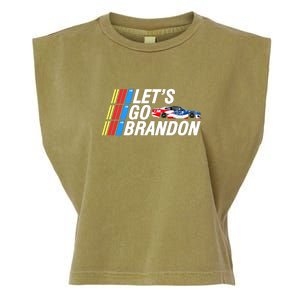 Let's Go Brandon Auto Racing Garment-Dyed Women's Muscle Tee