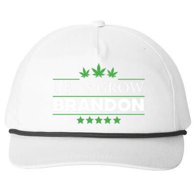 Lets Grow Brandon Marijuana Cannabis Funny Dank Brandon Snapback Five-Panel Rope Hat