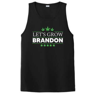 Lets Grow Brandon Marijuana Cannabis Funny Dank Brandon PosiCharge Competitor Tank