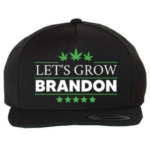 Lets Grow Brandon Marijuana Cannabis Funny Dank Brandon Wool Snapback Cap