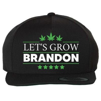 Lets Grow Brandon Marijuana Cannabis Funny Dank Brandon Wool Snapback Cap