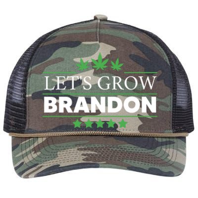 Lets Grow Brandon Marijuana Cannabis Funny Dank Brandon Retro Rope Trucker Hat Cap