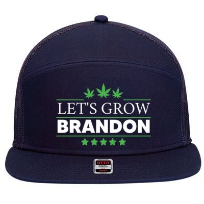 Lets Grow Brandon Marijuana Cannabis Funny Dank Brandon 7 Panel Mesh Trucker Snapback Hat