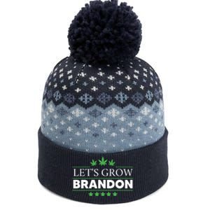 Lets Grow Brandon Marijuana Cannabis Funny Dank Brandon The Baniff Cuffed Pom Beanie