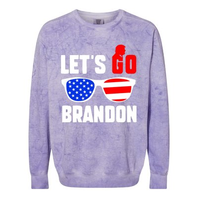 Let's Go Brandon USA Sunglasses Trump Flag LGB FJB Colorblast Crewneck Sweatshirt