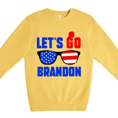 Let's Go Brandon USA Sunglasses Trump Flag LGB FJB Premium Crewneck Sweatshirt