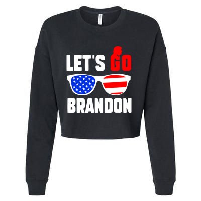 Let's Go Brandon USA Sunglasses Trump Flag LGB FJB Cropped Pullover Crew