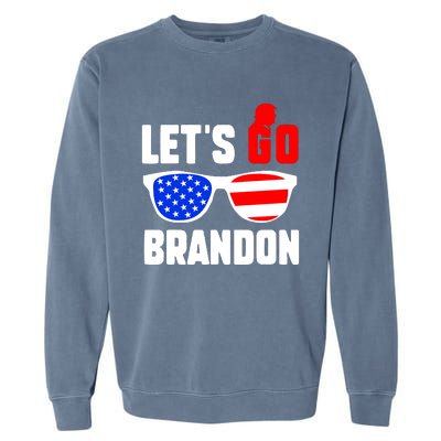 Let's Go Brandon USA Sunglasses Trump Flag LGB FJB Garment-Dyed Sweatshirt