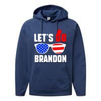 Let's Go Brandon USA Sunglasses Trump Flag LGB FJB Performance Fleece Hoodie