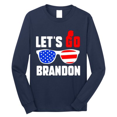 Let's Go Brandon USA Sunglasses Trump Flag LGB FJB Long Sleeve Shirt