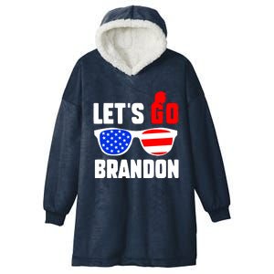 Let's Go Brandon USA Sunglasses Trump Flag LGB FJB Hooded Wearable Blanket