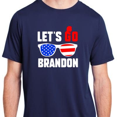 Let's Go Brandon USA Sunglasses Trump Flag LGB FJB Adult ChromaSoft Performance T-Shirt