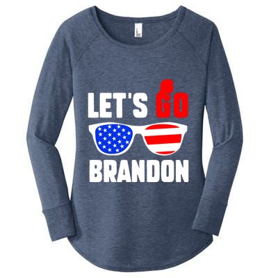Let's Go Brandon USA Sunglasses Trump Flag LGB FJB Women's Perfect Tri Tunic Long Sleeve Shirt