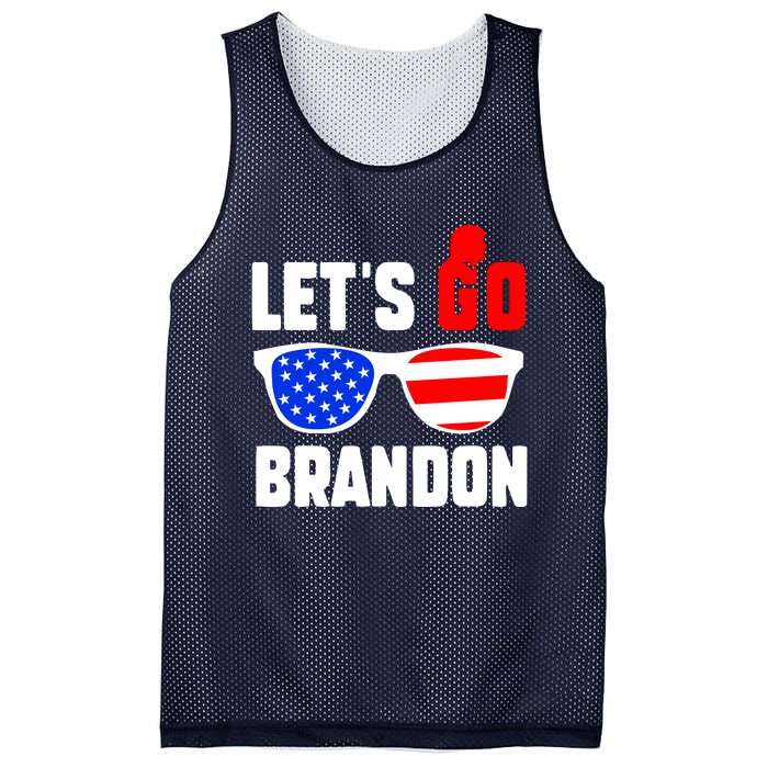 Let's Go Brandon USA Sunglasses Trump Flag LGB FJB Mesh Reversible Basketball Jersey Tank