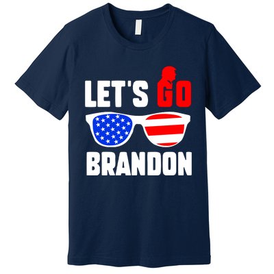 Let's Go Brandon USA Sunglasses Trump Flag LGB FJB Premium T-Shirt