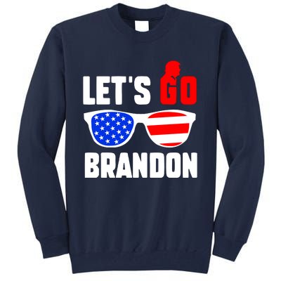 Let's Go Brandon USA Sunglasses Trump Flag LGB FJB Tall Sweatshirt