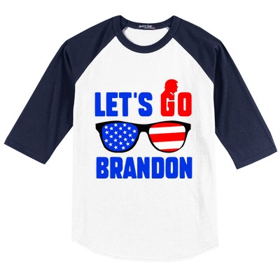 Let's Go Brandon USA Sunglasses Trump Flag LGB FJB Baseball Sleeve Shirt