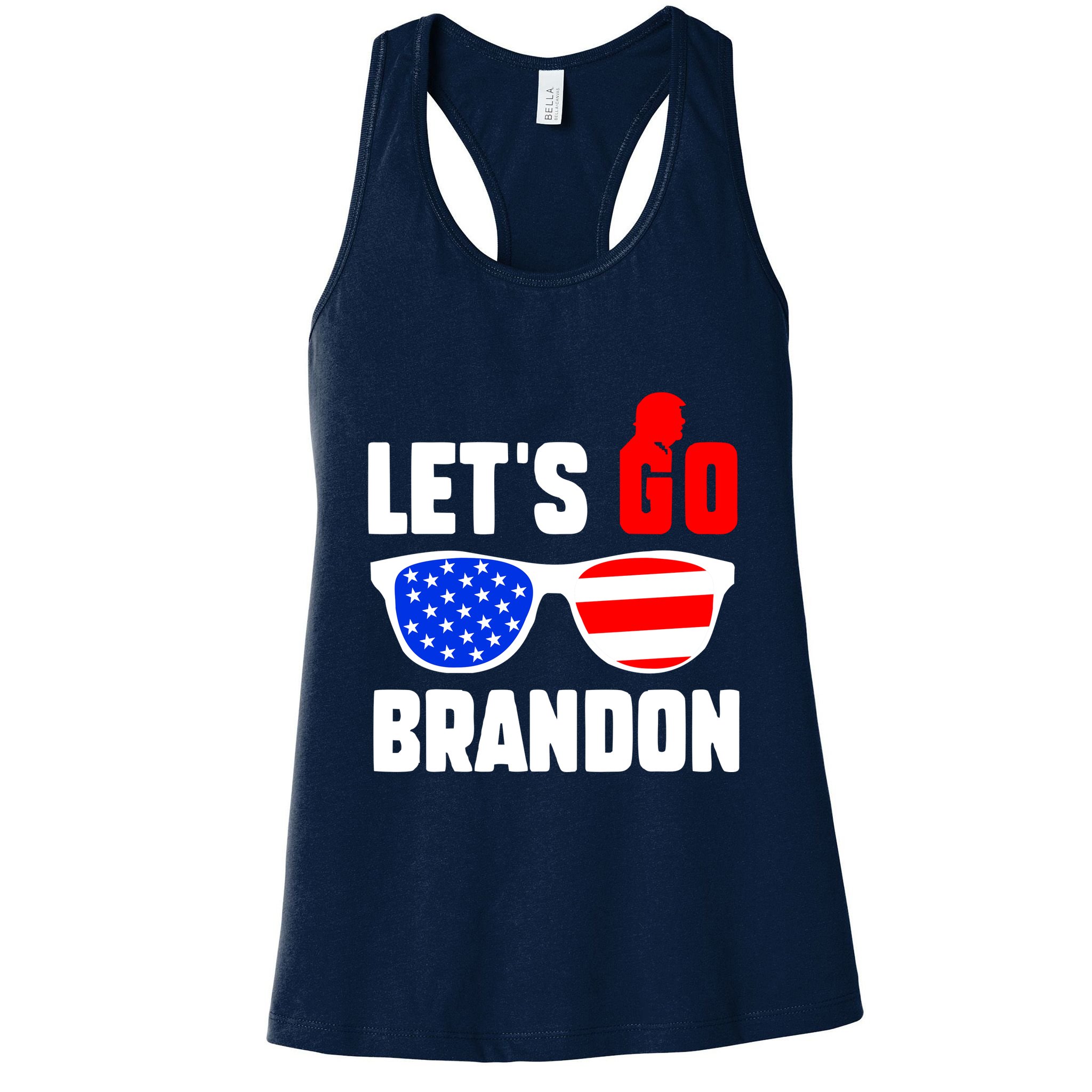 Let's Go Brandon USA Sunglasses Trump Flag LGB FJB Womens Tank Top