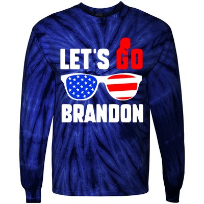 Let's Go Brandon USA Sunglasses Trump Flag LGB FJB Tie-Dye Long Sleeve Shirt