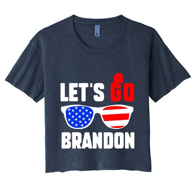Let's Go Brandon USA Sunglasses Trump Flag LGB FJB Crop Top