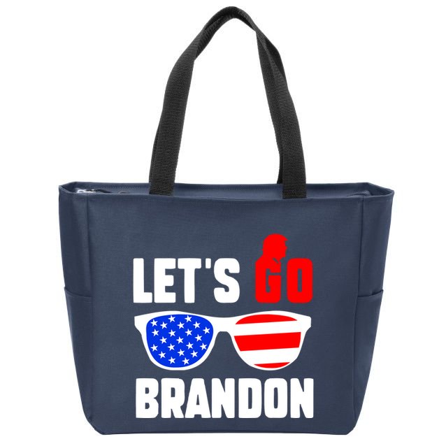 Let's Go Brandon USA Sunglasses Trump Flag LGB FJB Zip Tote Bag