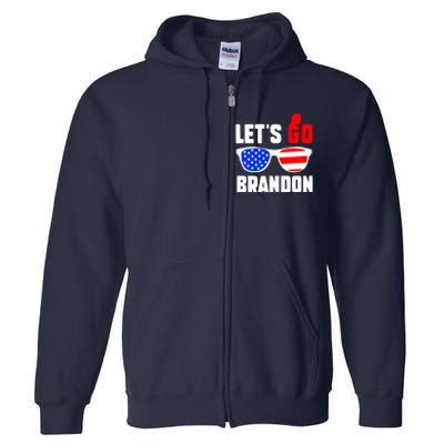 Let's Go Brandon USA Sunglasses Trump Flag LGB FJB Full Zip Hoodie