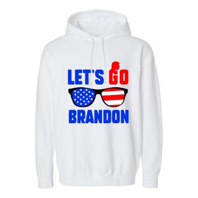 Let's Go Brandon USA Sunglasses Trump Flag LGB FJB Garment-Dyed Fleece Hoodie