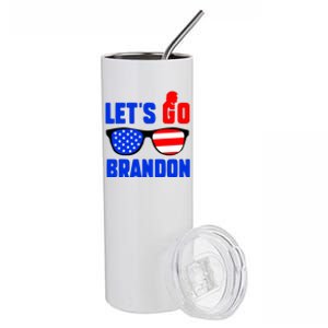 Let's Go Brandon USA Sunglasses Trump Flag LGB FJB Stainless Steel Tumbler