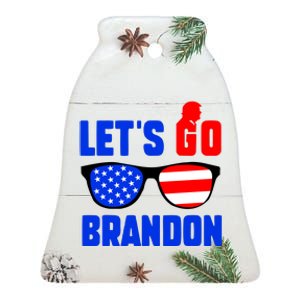 Let's Go Brandon USA Sunglasses Trump Flag LGB FJB Ceramic Bell Ornament