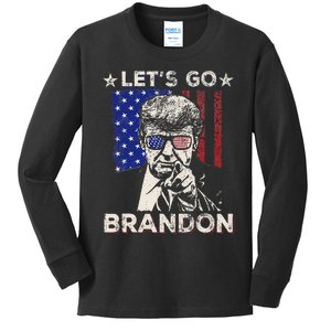 LetS Go Brandon Pro Trump 2024 Flag Anti Joe Biden Kids Long Sleeve Shirt