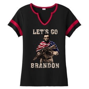 LET'S GO BRANDON Ladies Halftime Notch Neck Tee