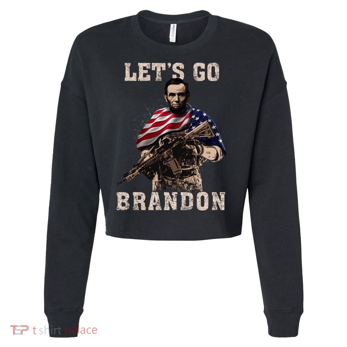 LET'S GO BRANDON Cropped Pullover Crew