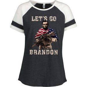 LET'S GO BRANDON Enza Ladies Jersey Colorblock Tee