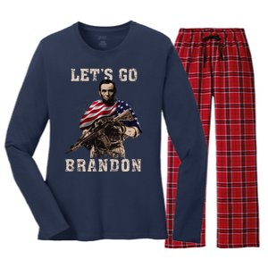 LET'S GO BRANDON Women's Long Sleeve Flannel Pajama Set 