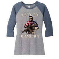 LET'S GO BRANDON Women's Tri-Blend 3/4-Sleeve Raglan Shirt