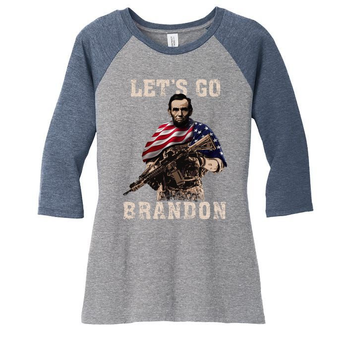 LET'S GO BRANDON Women's Tri-Blend 3/4-Sleeve Raglan Shirt