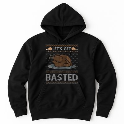 Let's Get Basted Turkey Fall Vibes Ugly Thanksgiving Sweater Hoodie