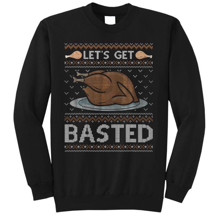 Let's Get Basted Turkey Fall Vibes Ugly Thanksgiving Sweater Sweatshirt