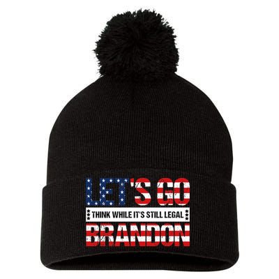Let's Go Brandon Lets Go Brandon Lets Go Brandon Let's Go Brandon Pom Pom 12in Knit Beanie