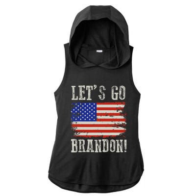 LetS Go Brandon Lets Go Brandon American Flag Ladies PosiCharge Tri-Blend Wicking Draft Hoodie Tank