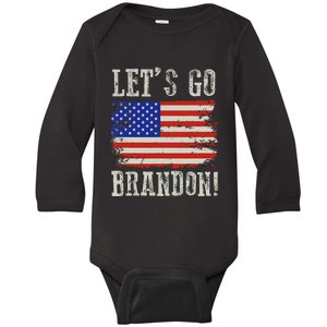 LetS Go Brandon Lets Go Brandon American Flag Baby Long Sleeve Bodysuit