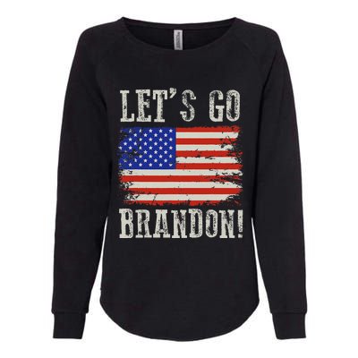 LetS Go Brandon Lets Go Brandon American Flag Womens California Wash Sweatshirt